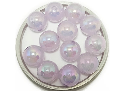 Purple Spherical Acrylic Beads With Centre Hole
