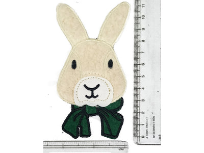 Cream Green Rabbit Threaded Designer Motifs