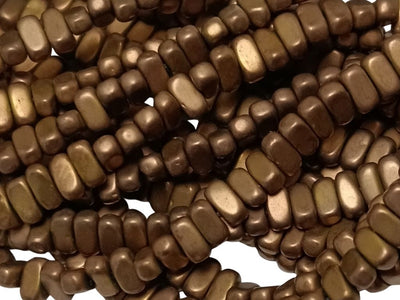 Metallic Light Brown Oblong Haemetite Metal Beads