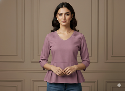 कोरल पिंक प्लेन ग्लेज्ड कॉटन फ़ैब्रिक