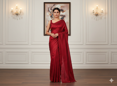 Red Plain Bangalore Raw Silk Fabric  (Wholesale)