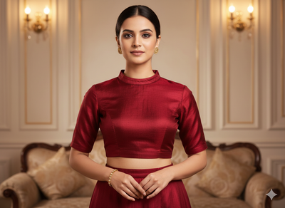 Red Plain Bangalore Raw Silk Fabric  (Wholesale)