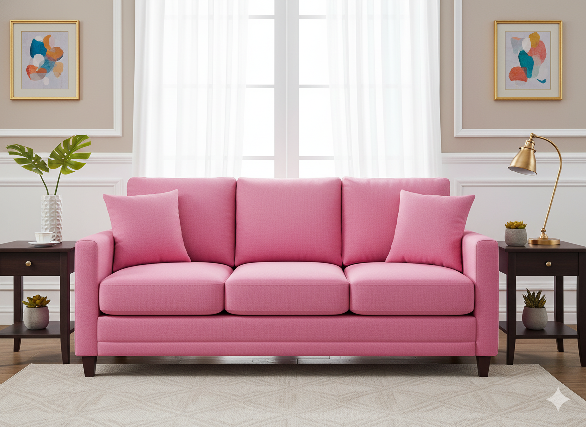 बेबी पिंक प्लेन हैवी कॉटन कैनवास फ़ैब्रिक