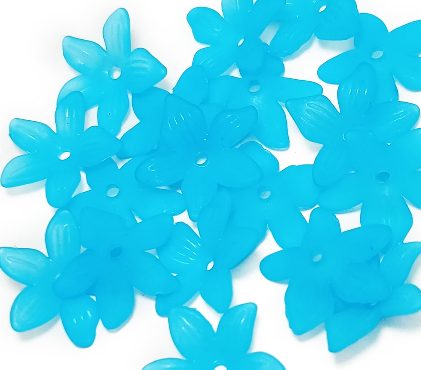 Bright Blue Matte Finish Acrylic Embellishments With Hole