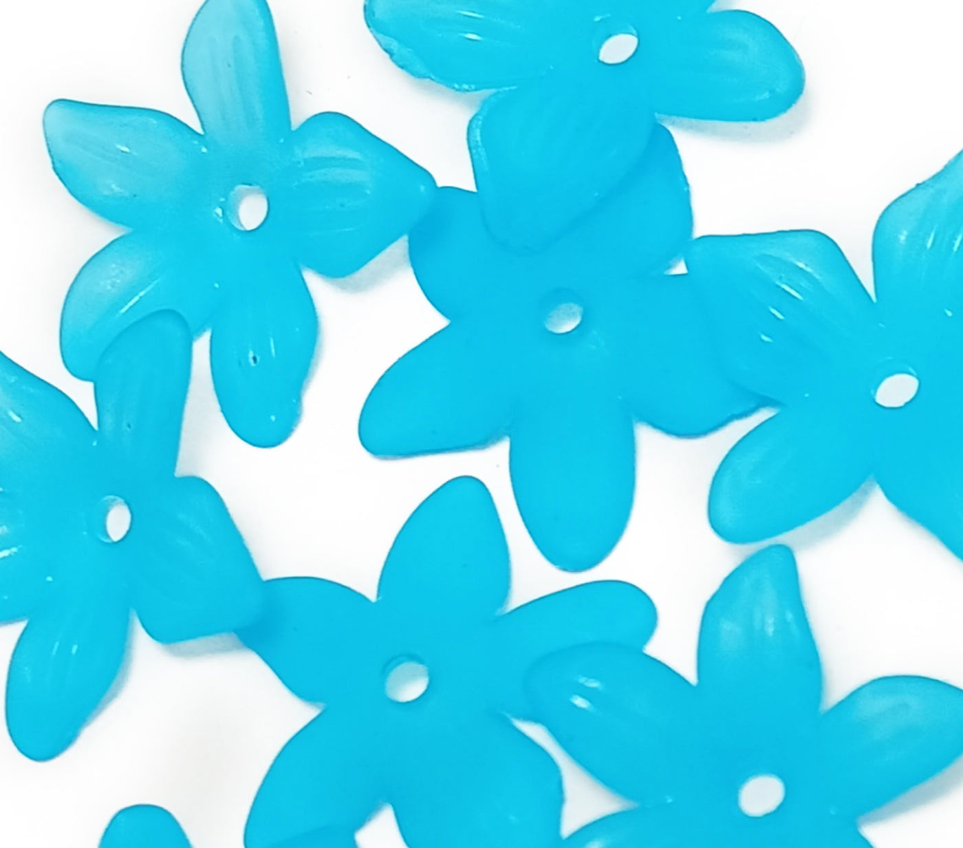 Bright Blue Matte Finish Acrylic Embellishments With Hole