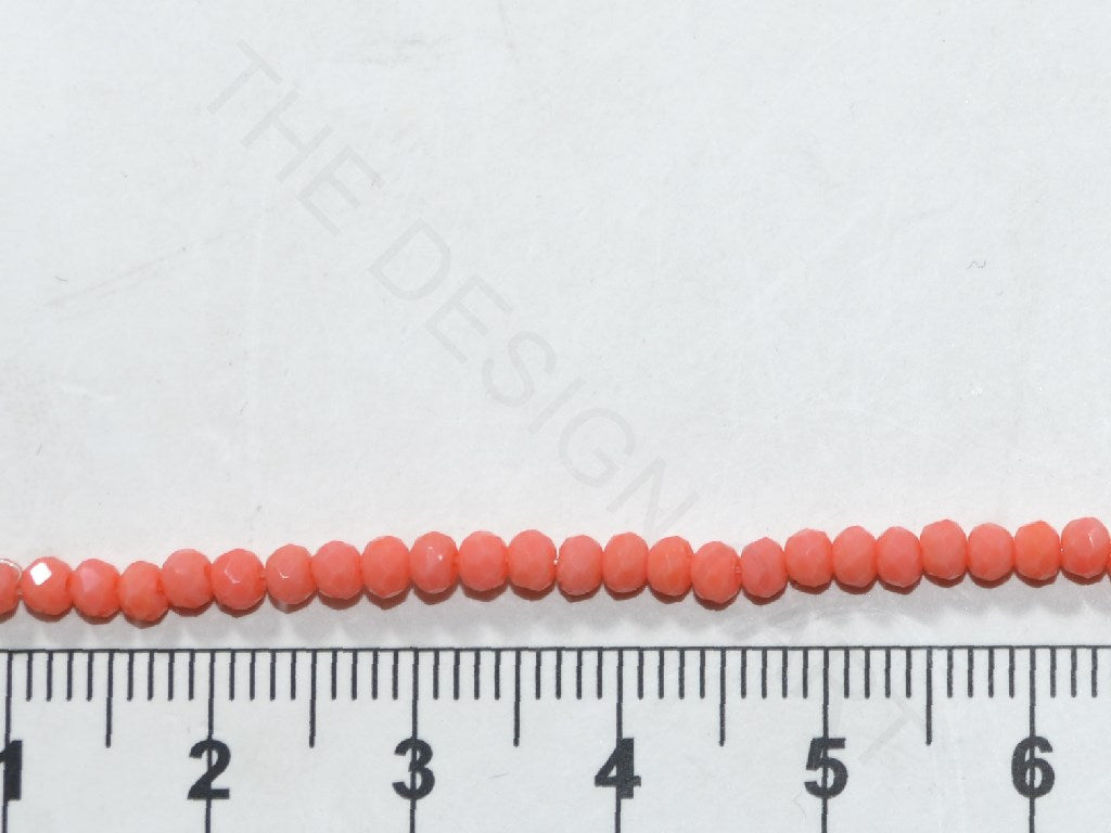 Coral Red Tyre Faceted Crystal Beads | The Design Cart (3929887178786)