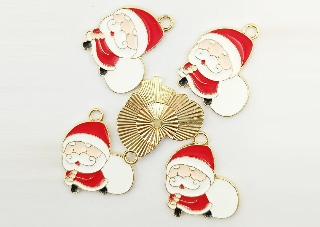 Santa Claus Enamel Charms