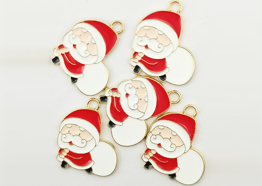 Santa Claus Enamel Charms