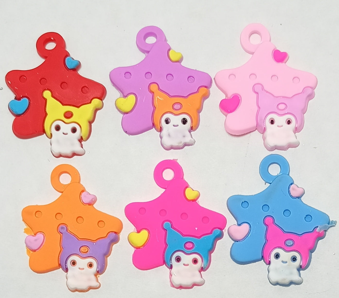 Purple Multicolor Polymer Clay One Hole Charms