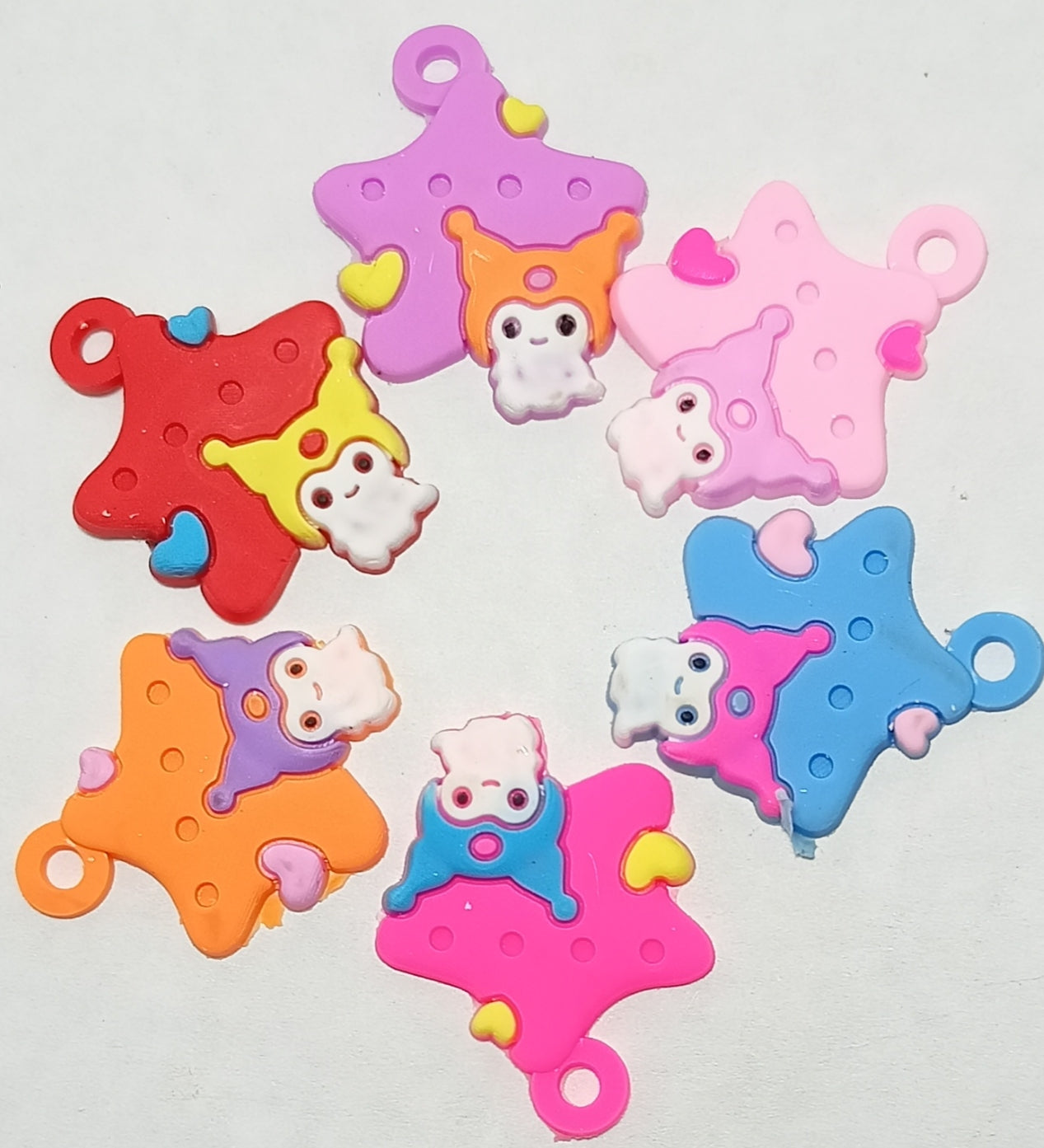 Purple Multicolor Polymer Clay One Hole Charms