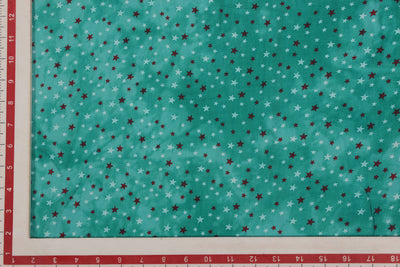 Turquoise Quirky Printed Rayon Fabric