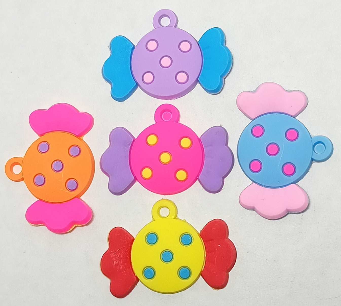 Purple Multicolor Polymer Clay One Hole Charms