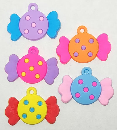 Purple Multicolor Polymer Clay One Hole Charms