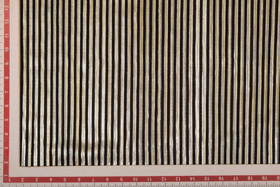 Precut 1 Metre Black Strips Foil Printed Pleated Knit Fabric