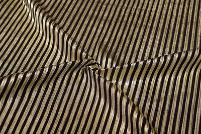 Precut 1 Metre Black Strips Foil Printed Pleated Knit Fabric
