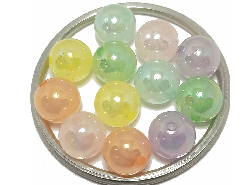 Multicolor Spherical Acrylic Beads With Centre Hole