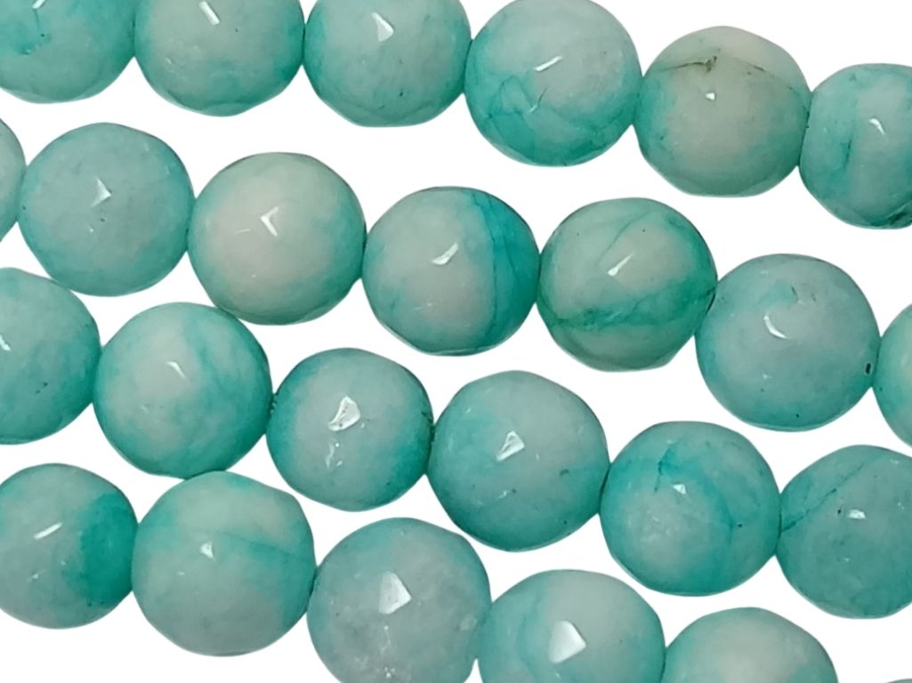 Baby Blue 8 mm Rondelle Jade Quartz Stones