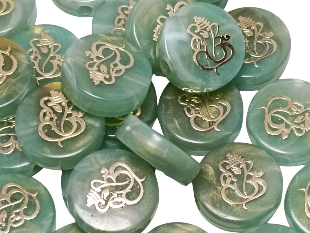 Sea Blue Circular Resign Ganpati Charms