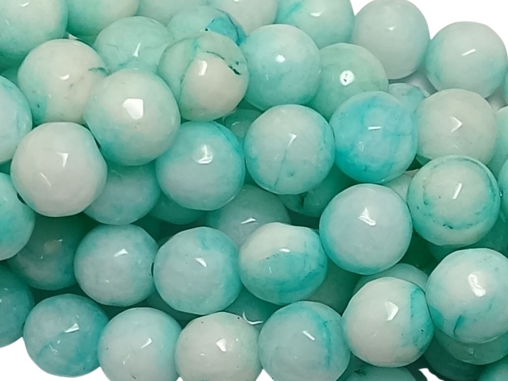 Baby Blue 8 mm Rondelle Jade Quartz Stones
