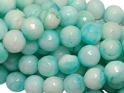 Baby Blue 8 mm Rondelle Jade Quartz Stones