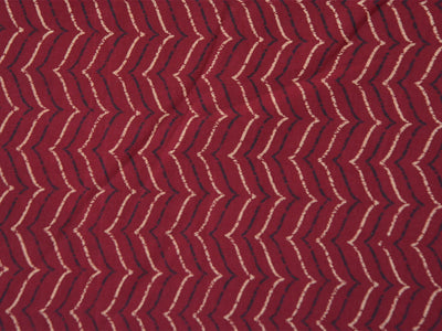 Dark Red Chevron Pure Cotton Fabric