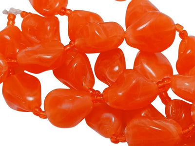 Orange Rectangular Resin Beads