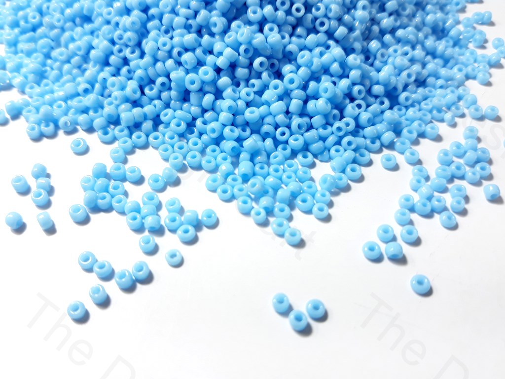 Turquoise Opaque Round Rocaille Seed Beads | The Design Cart (1759392104482)