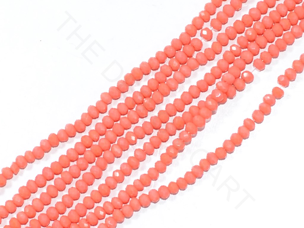 Coral Red Tyre Faceted Crystal Beads | The Design Cart (3929887178786)