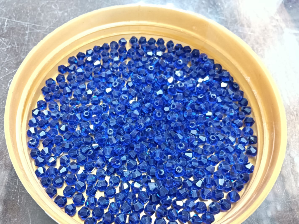 Dark Blue Lustre Bicone Crystal Glass Beads