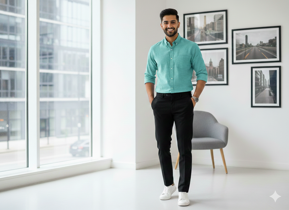 आसमानी नीला सादा कॉटन लिनन कपड़ा