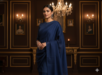 Dark Blue Plain 100% Pure Mul Mul Cotton