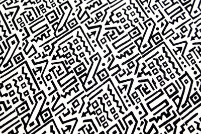 Black & White Abstract Printed Pure Cotton Fabric