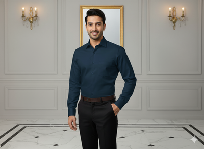 Dark Blue 100% Turkey Giza Cotton Fabric