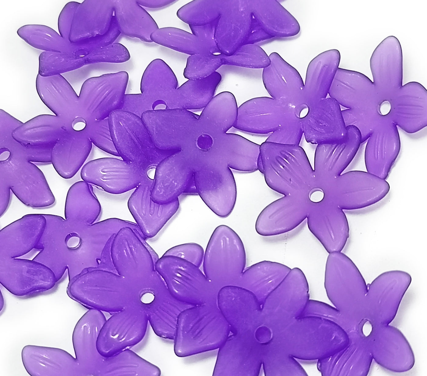 Purple Matte Finish Acrylic Embellishments With Hole