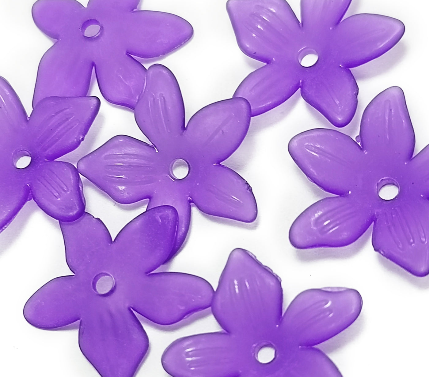 Purple Matte Finish Acrylic Embellishments With Hole