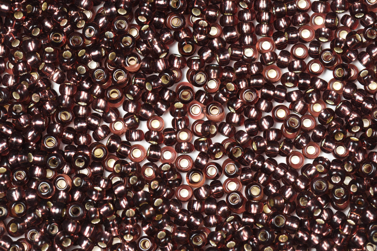 Walnut Brown Preciosa Silverline Seeds Beads