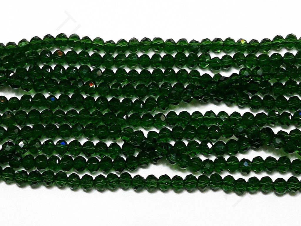 Dark Green Faceted Tyre Crystal Beads | The Design Cart (4333699563589)