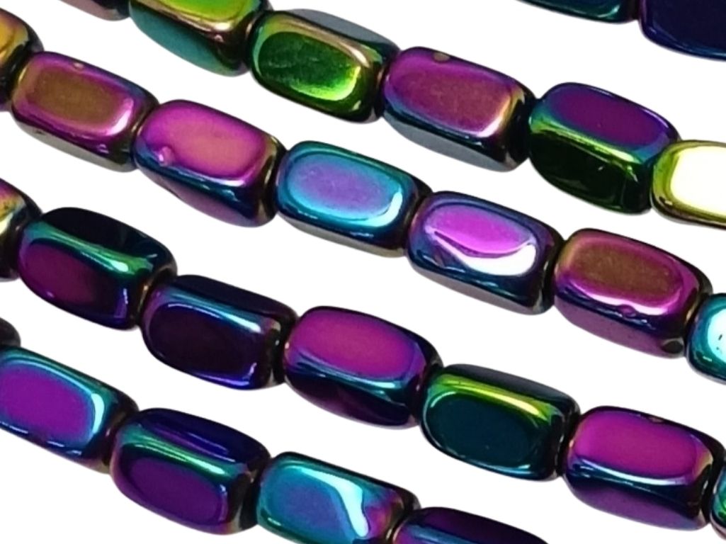 Multicolour Oval Shaped Haemetite Metal Beads