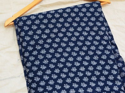 Dark Blue Floral Pure Cotton Fabric