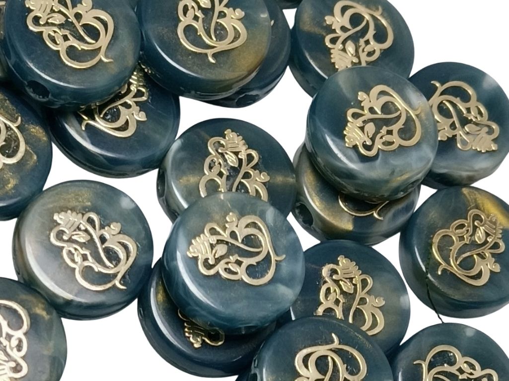 Dark Gray Circular Resign Ganpati Charms