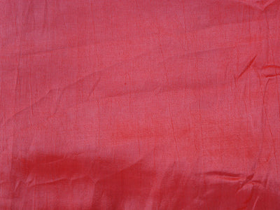 Coral Orange Plain Pure Viscose Gaji Silk Fabric (Wholesale)