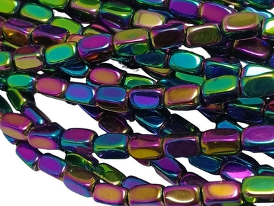 Multicolour Oval Shaped Haemetite Metal Beads