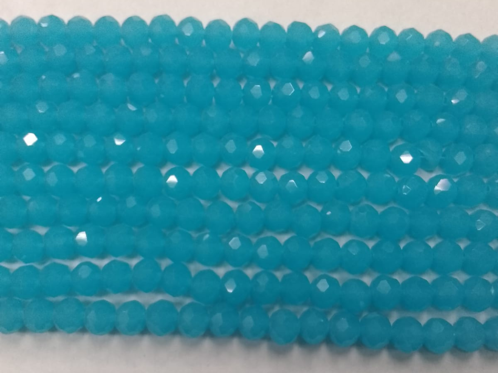 Sky Blue Tyre Crystal Glass Beads