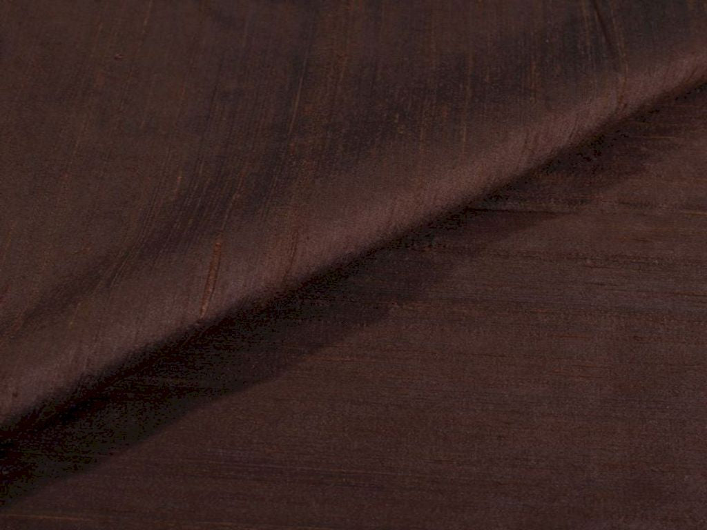 Coffee Brown Plain Bangalore Raw Silk Fabric  (Wholesale)