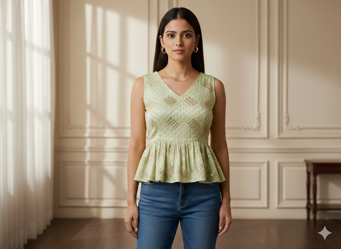 पीला सुनहरा धातुई सेक्विन कढ़ाई मलाई साटन कपड़ा