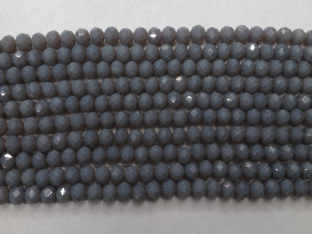 Dark Grey Tyre Crystal Glass Beads (Wholesale