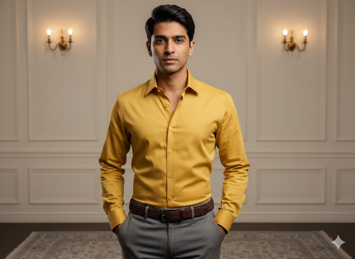 पीला सादा ग्लेज्ड कॉटन कपड़ा (थोक)