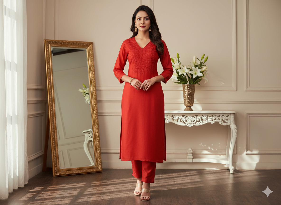 केसरिया सादा शुद्ध विस्कोस गाजी रेशम कपड़ा