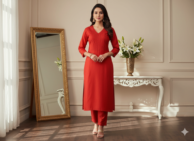 केसरिया सादा शुद्ध विस्कोस गाजी रेशम कपड़ा