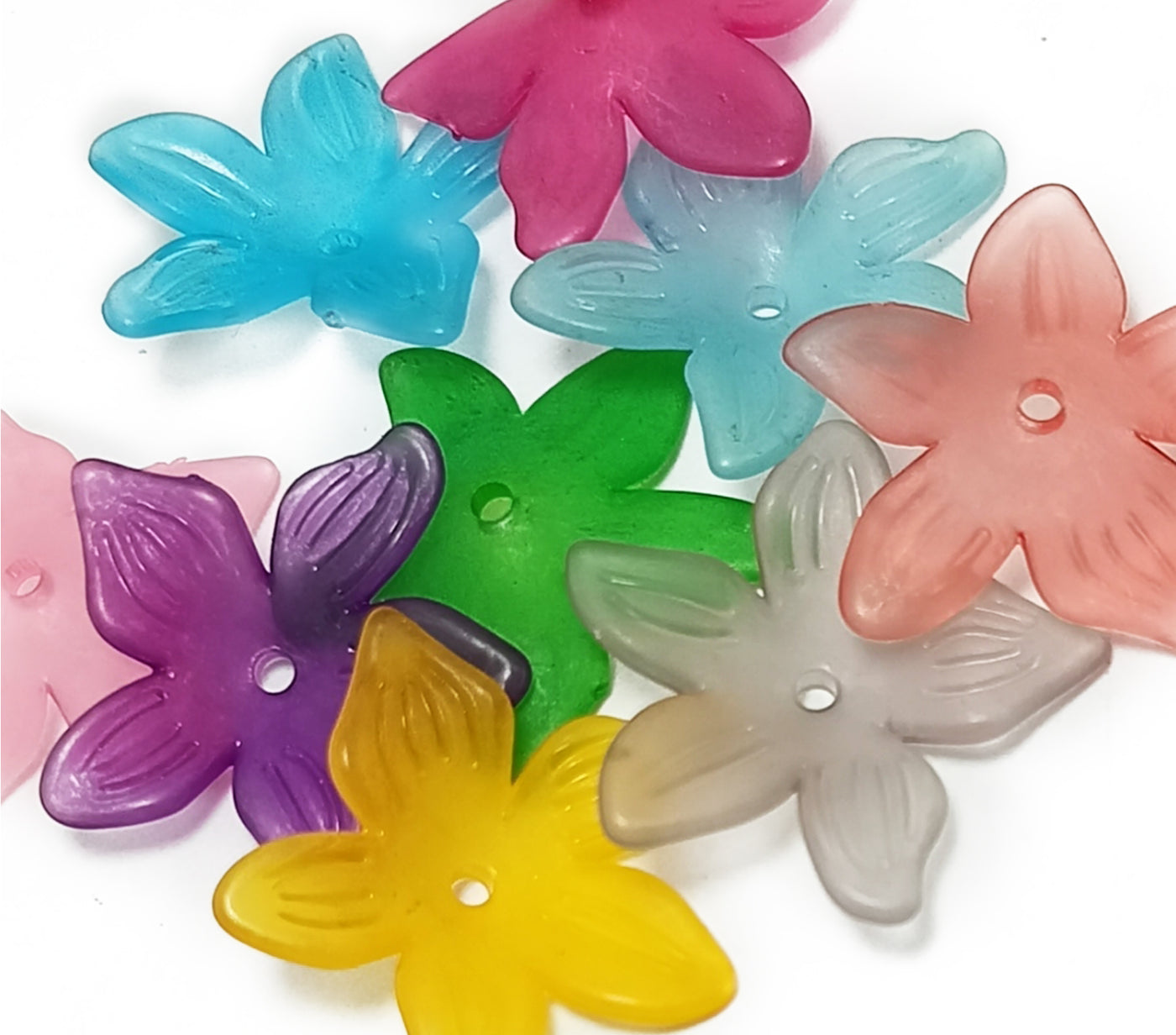 Multicolor Matte Finish Acrylic Embellishments With Hole